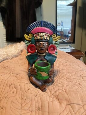 Vintage Mexican Folk Art Clay Figurine